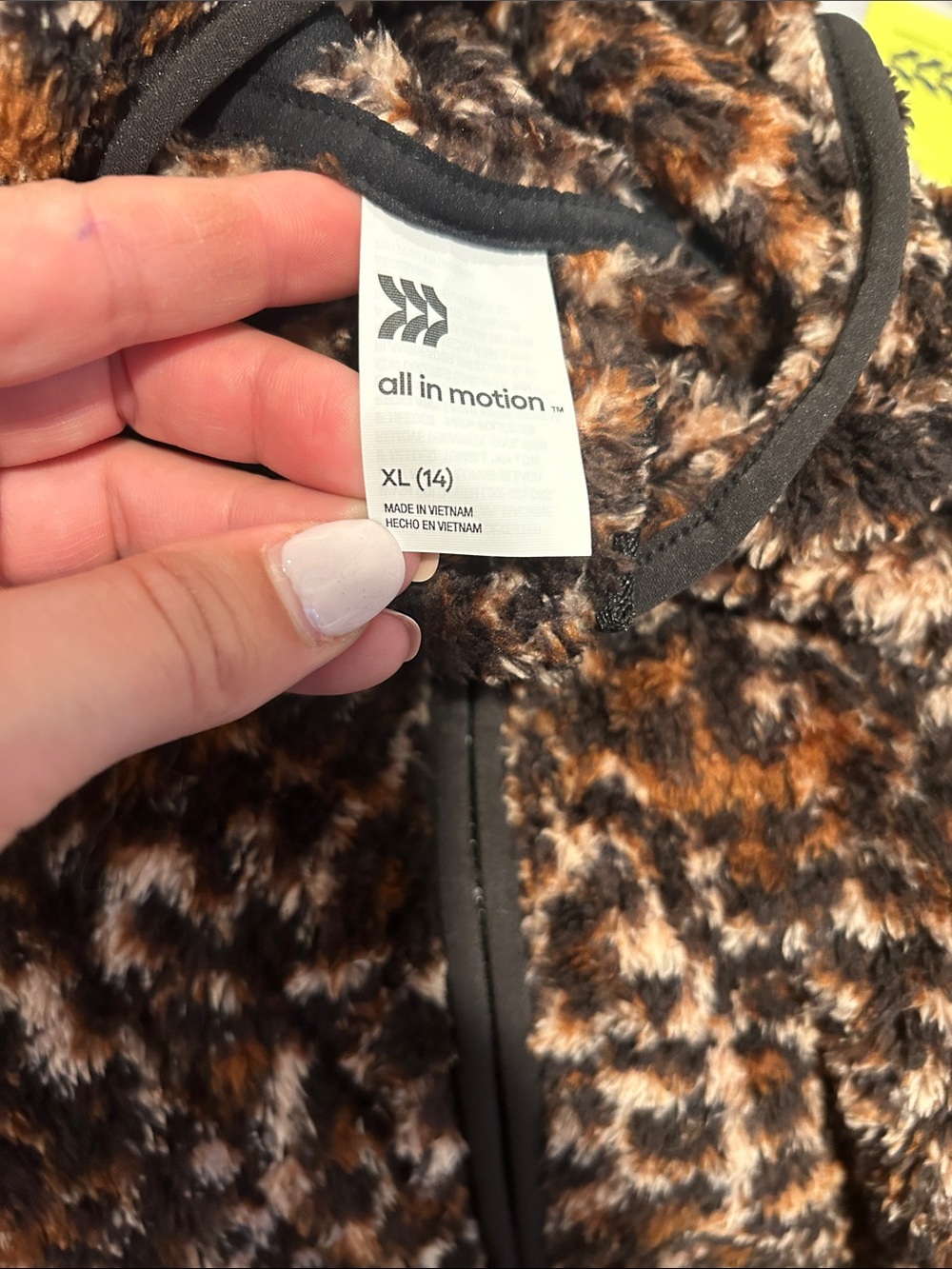 NWT All in Motion Kids Leopard Print Cozy Sherpa Jacket XL 14-16 - Picture 2 of 5